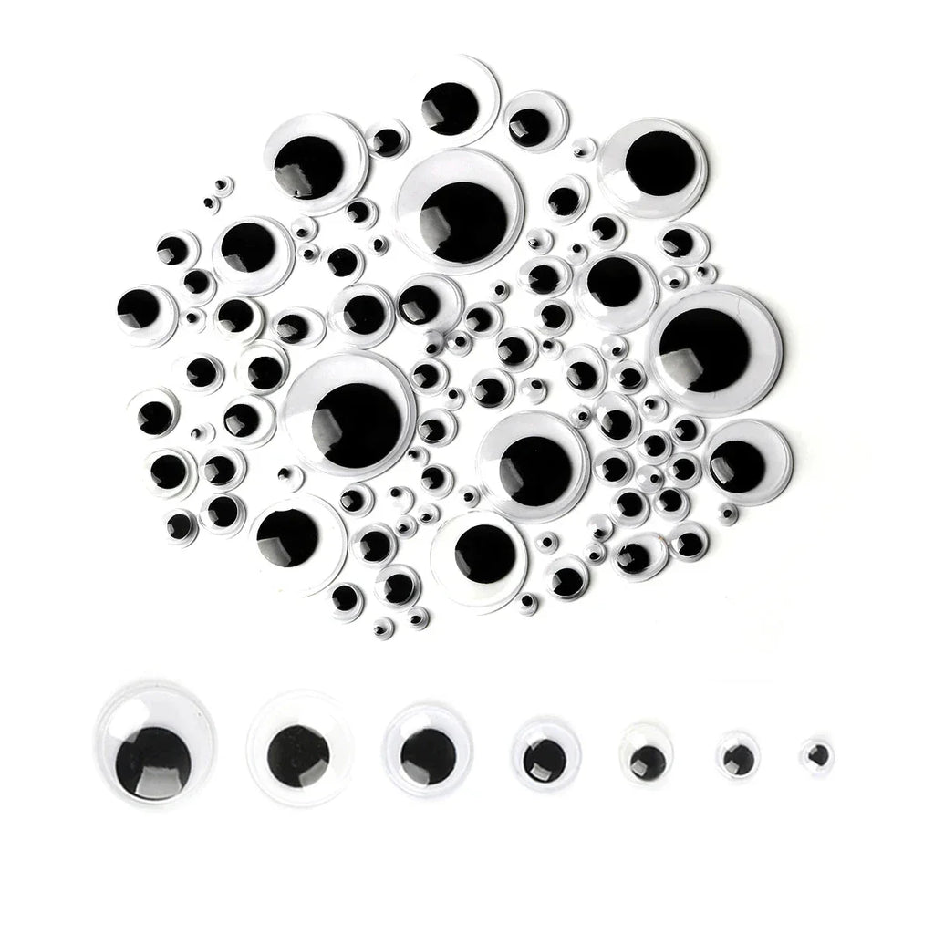 Self-Adhesive Googly Wiggle Eyes - 100/200/550pcs for DIY Crafts & Handmade Toys