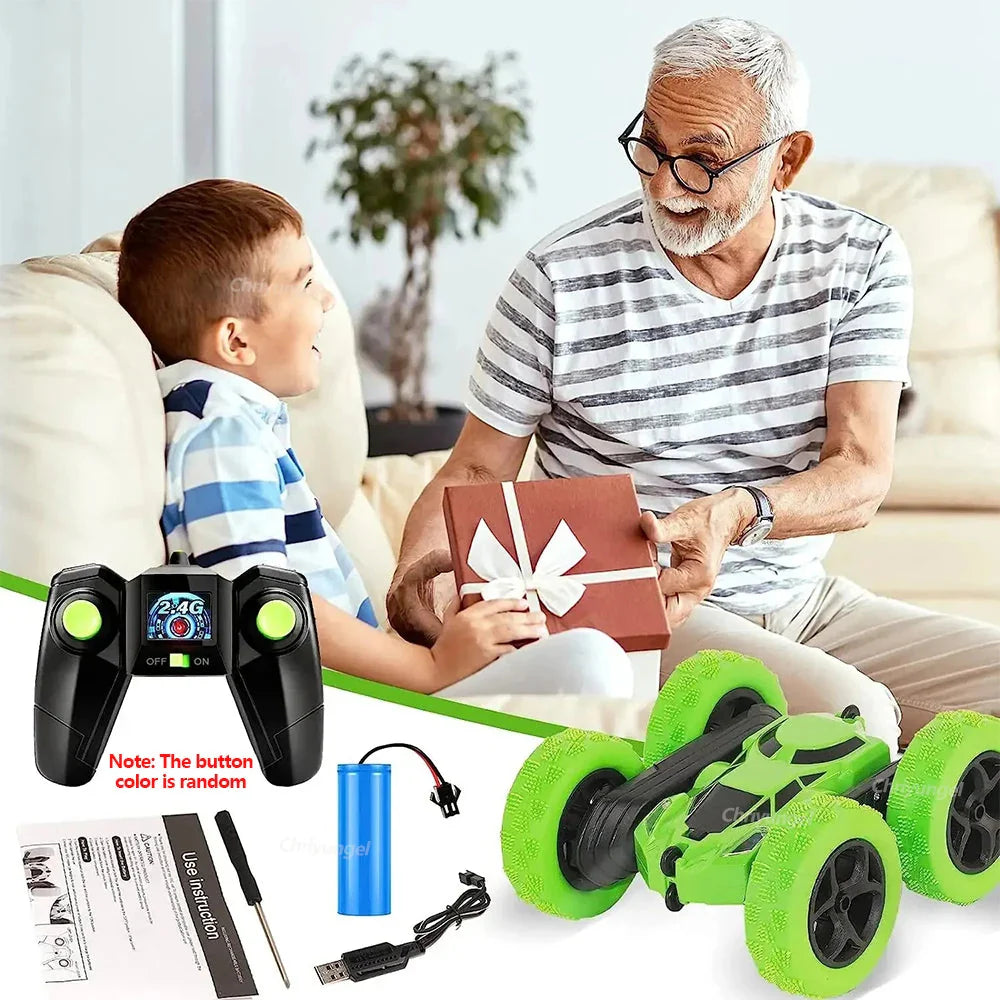 Rc Stunt Car Kids Double Sided Flip Remote Control Cars 2.4G High Speed 360° Rotation Drift Auto Toys Gifts for Boy & Girls