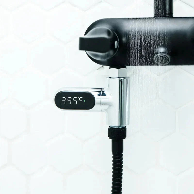 LED Display Shower Water Thermometer Self Powered
