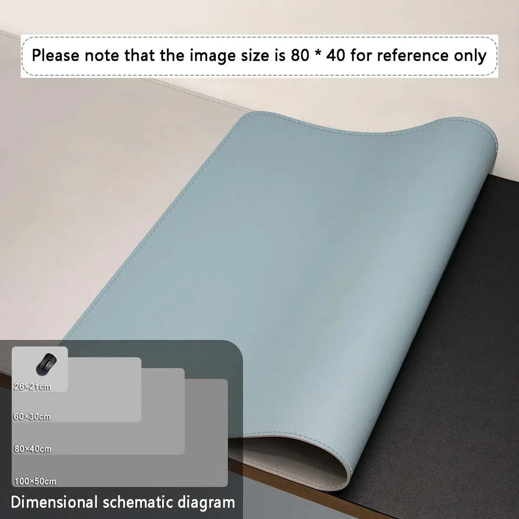Large PU Leather Office Desk Mat – Waterproof Dual-Tone Mouse Pad & Keyboard Desk Protector for Home or Office