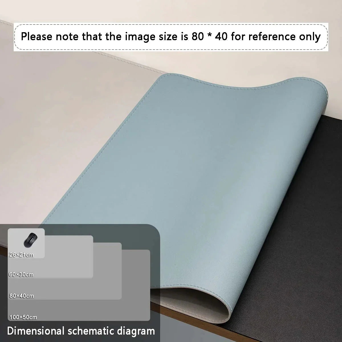 Large PU Leather Office Desk Mat – Waterproof Dual-Tone Mouse Pad & Keyboard Desk Protector for Home or Office