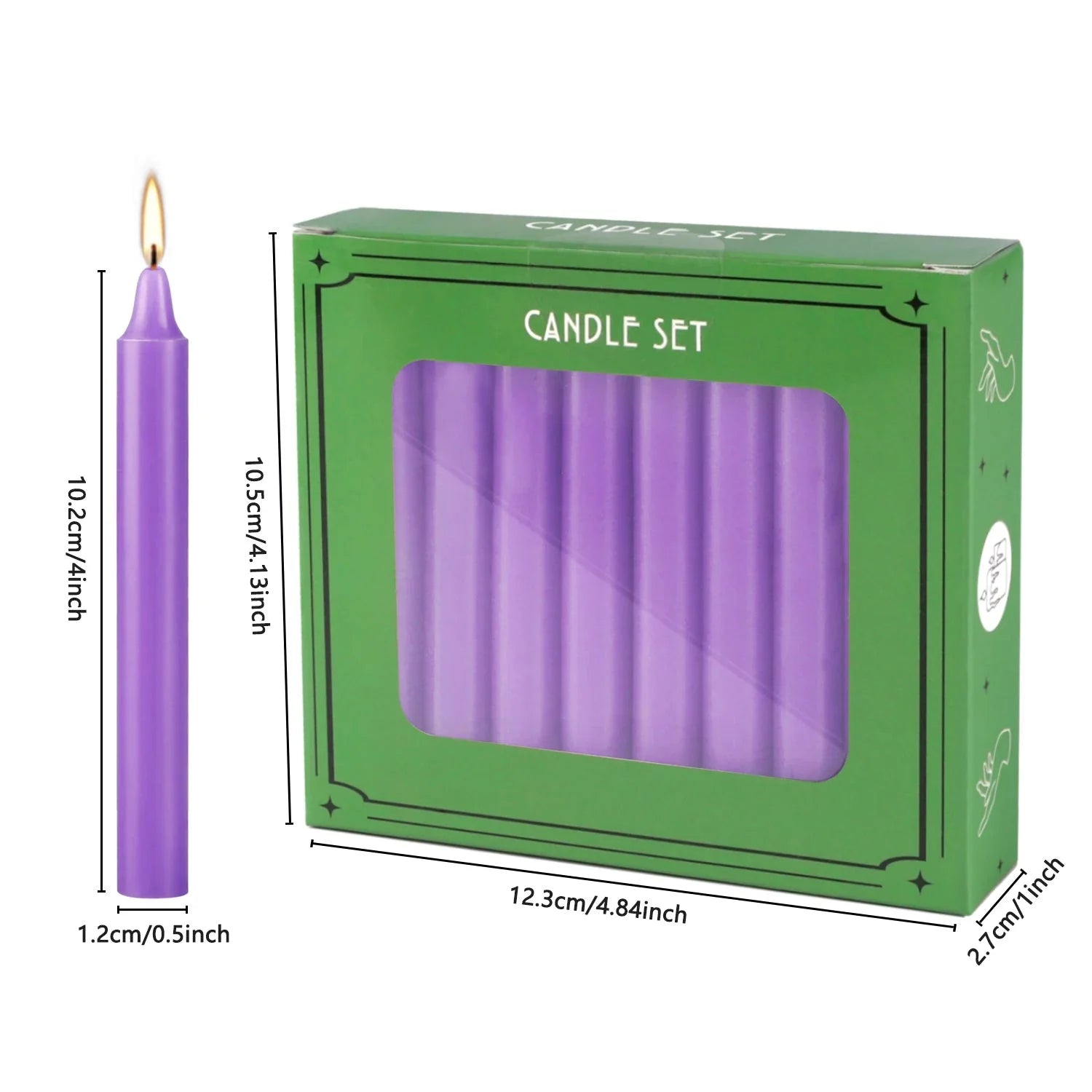 20 Pieces of Purple 4Inch Waxs, Drip-Free, Smoke-Free, Fragrance-Free, Home Dinner Candles, Hand-Pulled, High-Quality, Suitable for Church, Family, Wedding, Party, Seasonal Celebrations, Emergency Situations and Home Decorati