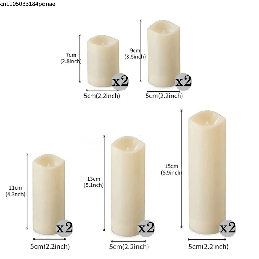 10-120pcs Flameless Fake Candle LED Flickering Candles Battery Operated LED Pillar Candles for Wedding Halloween Decor Party