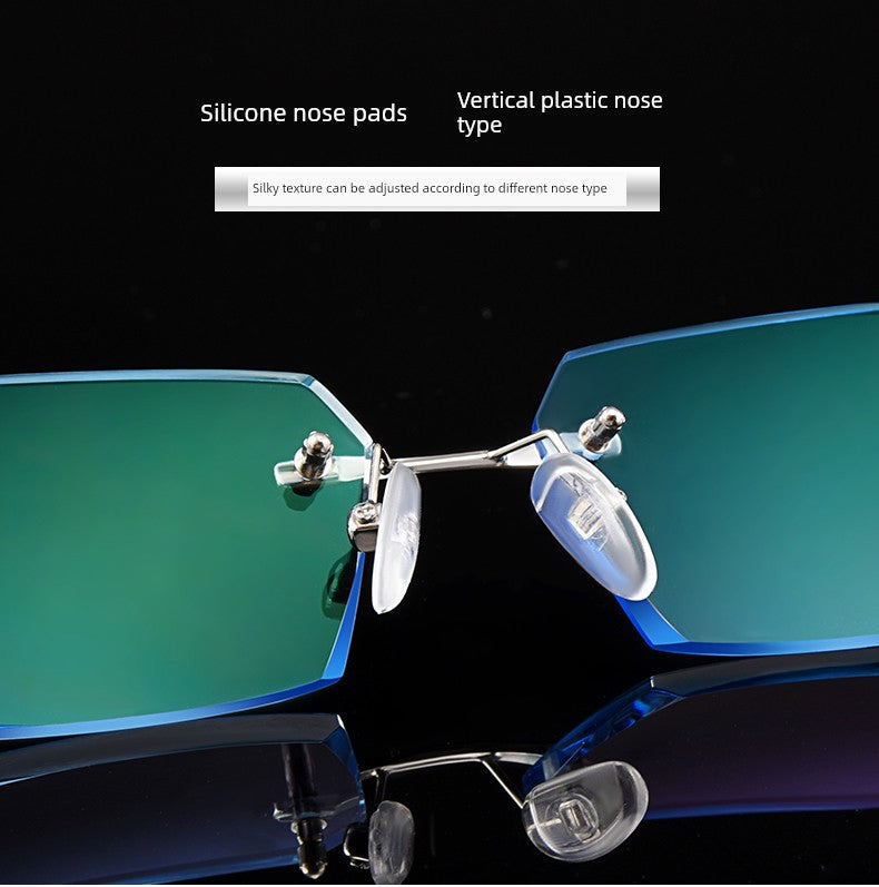 Anti-Radiation Glasses Men's Plain Anti Blue-Ray Finished Products Watch Mobile Phone with Myopia Frameless without Degrees Eye Protection