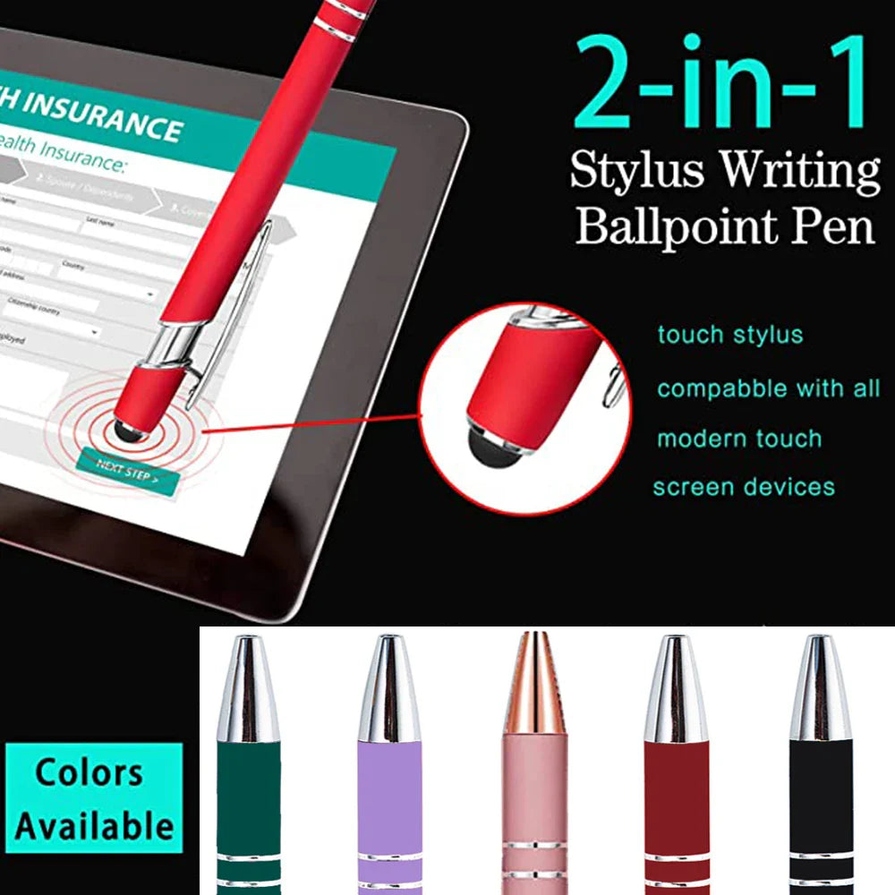 10-100 Customized Ballpoint Pen with Stylus Tip Print Name Logo Metal Pen for Business Graduation Birthday Anniversary Gift Pen