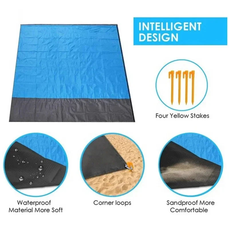 Waterproof Pocket Beach Mat – Lightweight Folding Outdoor Blanket for Camping & Picnics