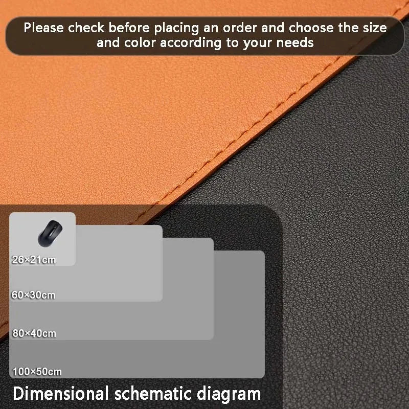 Large PU Leather Office Desk Mat – Waterproof Dual-Tone Mouse Pad & Keyboard Desk Protector for Home or Office