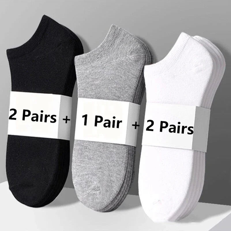 10/5pcs Pairs Low Cut Ankle Breathable Men/Women Socks Solid Color Black White Grey