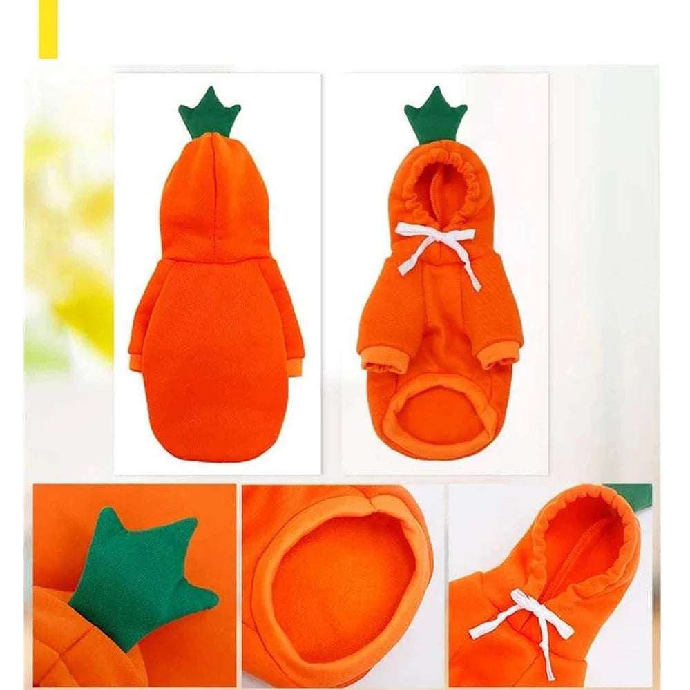 Cute Dog Hoodie with Hat - Funny Pet Fruit Costume for Halloween & Daily Wear