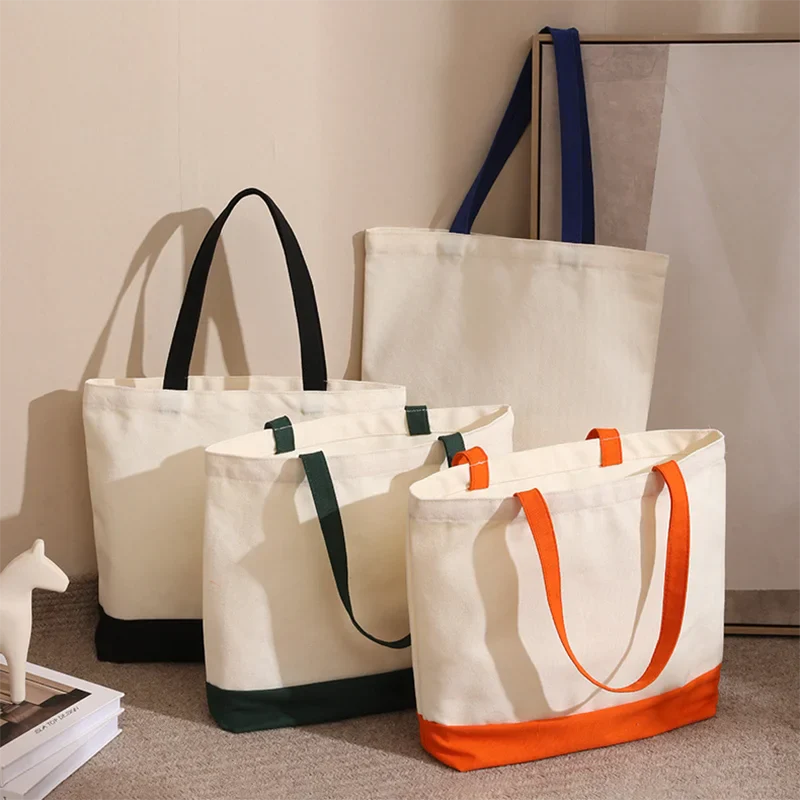 20/50 Pieces/lot Customized Photo/Text Splicing Handbag Women's Canvas Tote Bag Casual Commuting Shopping Bags 40x35x10cm