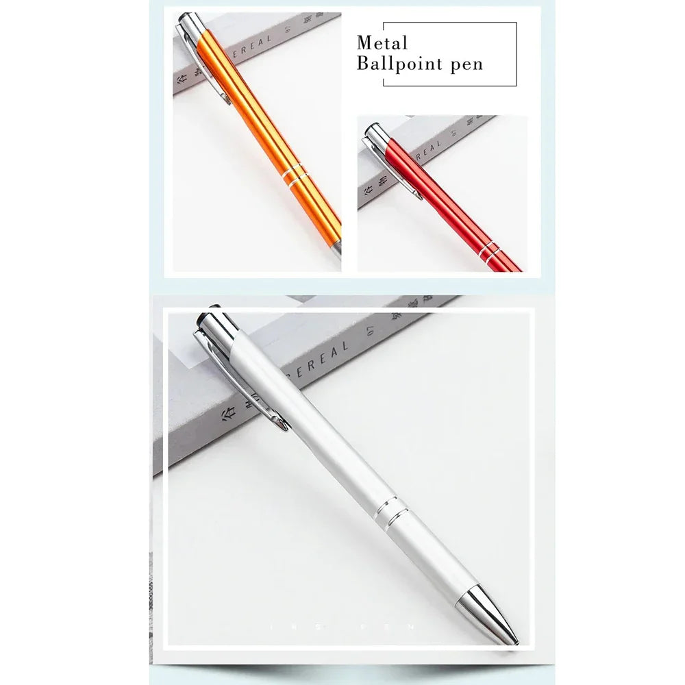 100 50 20 Pcs Custom Ballpoint Pen Metal Pen Support Custom Logo Advertising Personalized Pen Advertising Gift