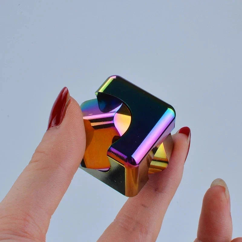 Metal Square Fidget Spinner Cube – Anti-Anxiety Decompression Toy for Stress Relief and Focus
