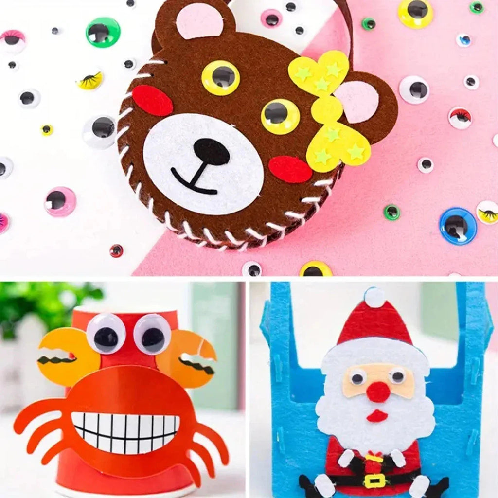 Self-Adhesive Googly Wiggle Eyes - 100/200/550pcs for DIY Crafts & Handmade Toys