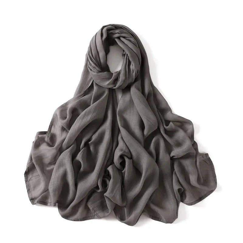 Women’s Large Cotton Rayon Hijab Scarf – 180x95cm Plain Wrap & Shawl