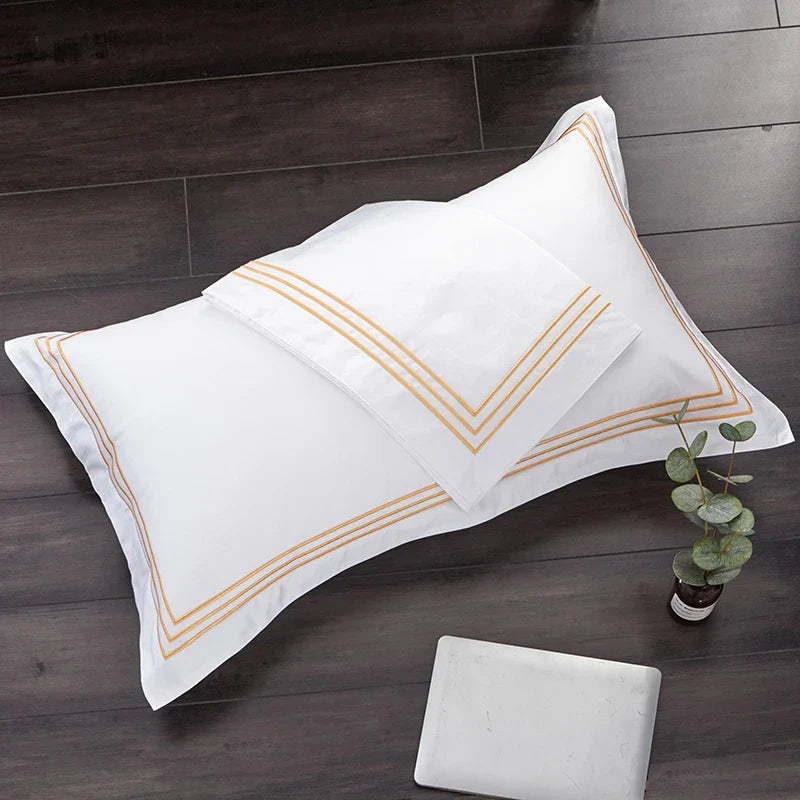 1pc Luxury 100% Egyptian Cotton Embroidery 5 stars Hotel Pillowcases