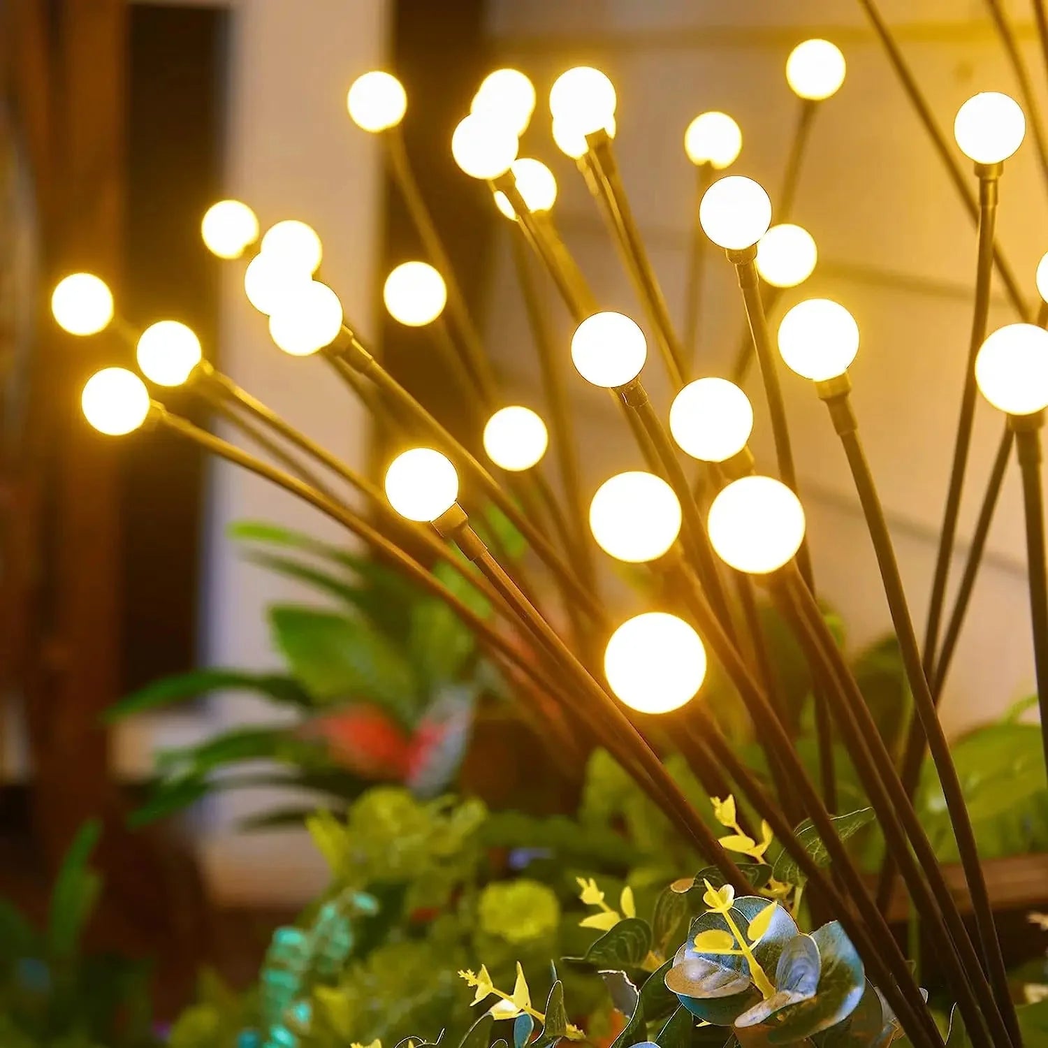 8 LED Solar Firefly Garden Lights – Waterproof Warm White Outdoor Pathway & Patio Decoration