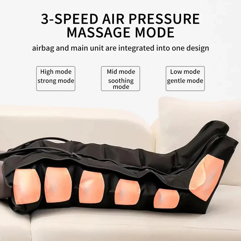 Electric Pneumatic Leg Massager for Thighs, Calves & Feet with Remote