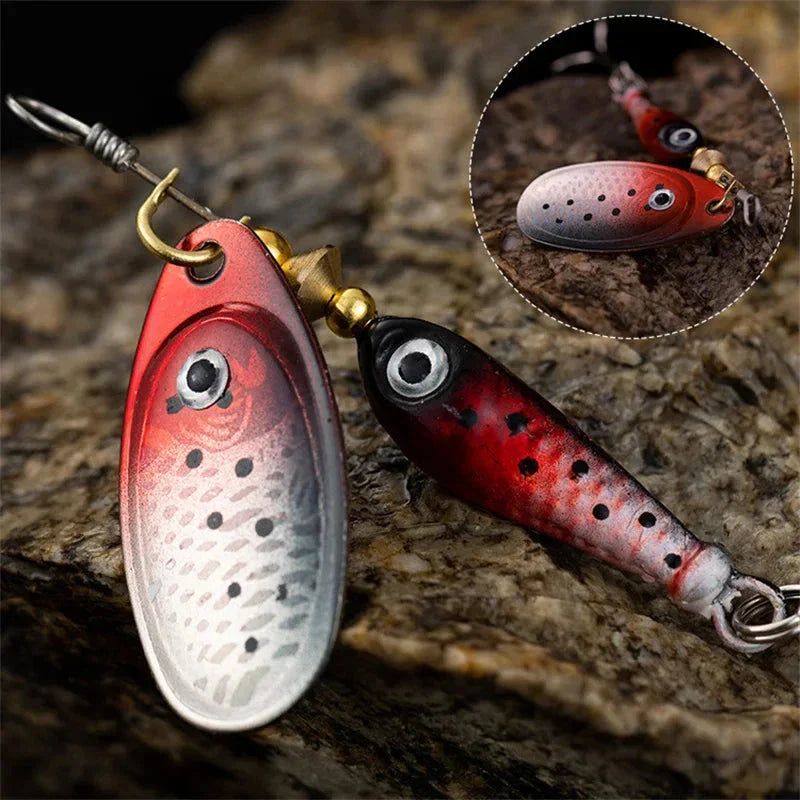 Rotating Metal Spinner Fishing Lure 9.1g 7cm – Sequin Hard Bait with Treble Hook for Bass, Pike, Carp & Trout