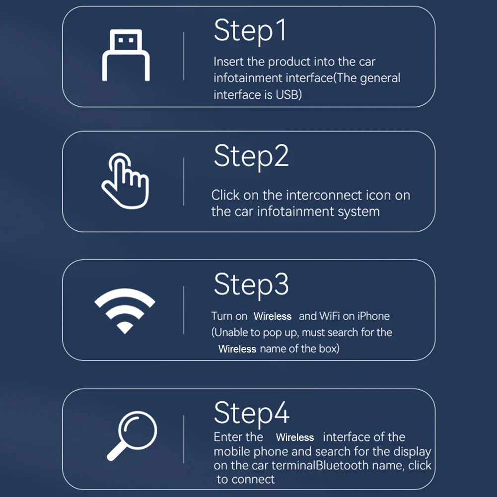 Wireless Carplay Android Auto Adapter Plug & Play Smart AI Box