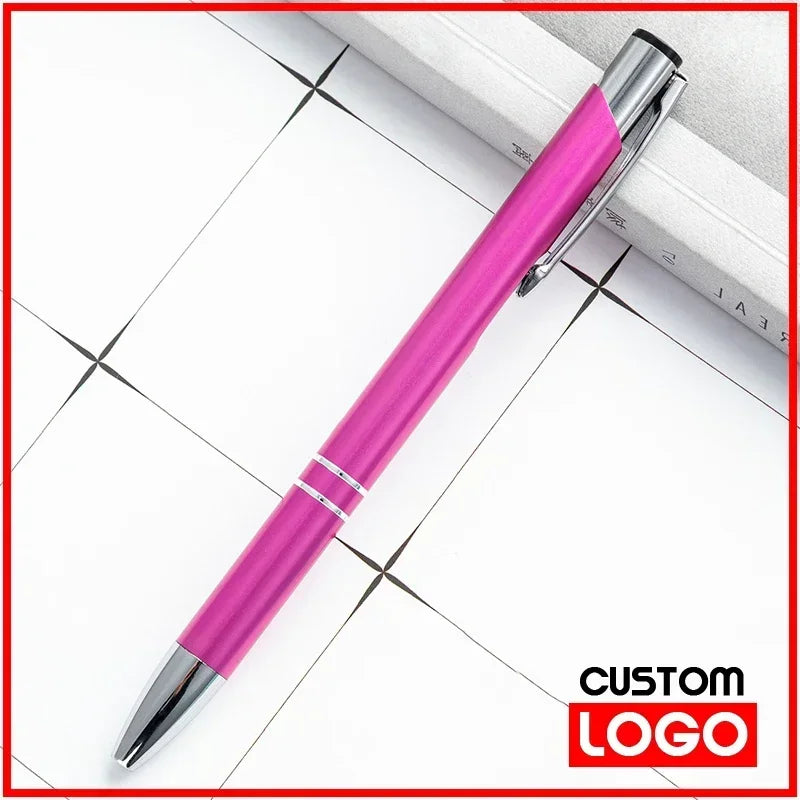 100pcs/lot Hot Sell Metal Ballpoint Pen Support Custom Logo Advertising Wholesale Personalized Pen Advertising Promotional Gift