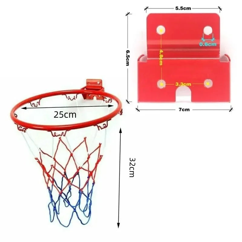 Children Basketball Hoop Door Wall Mounted Rim Screws Installed Goal Net Indoor Outdoor Shooting Practice Toy Sports Equipment