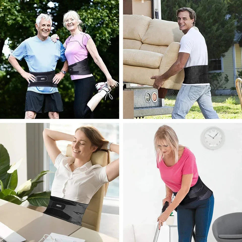 Lower Back Brace with 6 Stays – Orthopedic Lumbar Support Belt for Pain Relief, Sciatica & Gym Use | Breathable Anti-Slip Waist Support