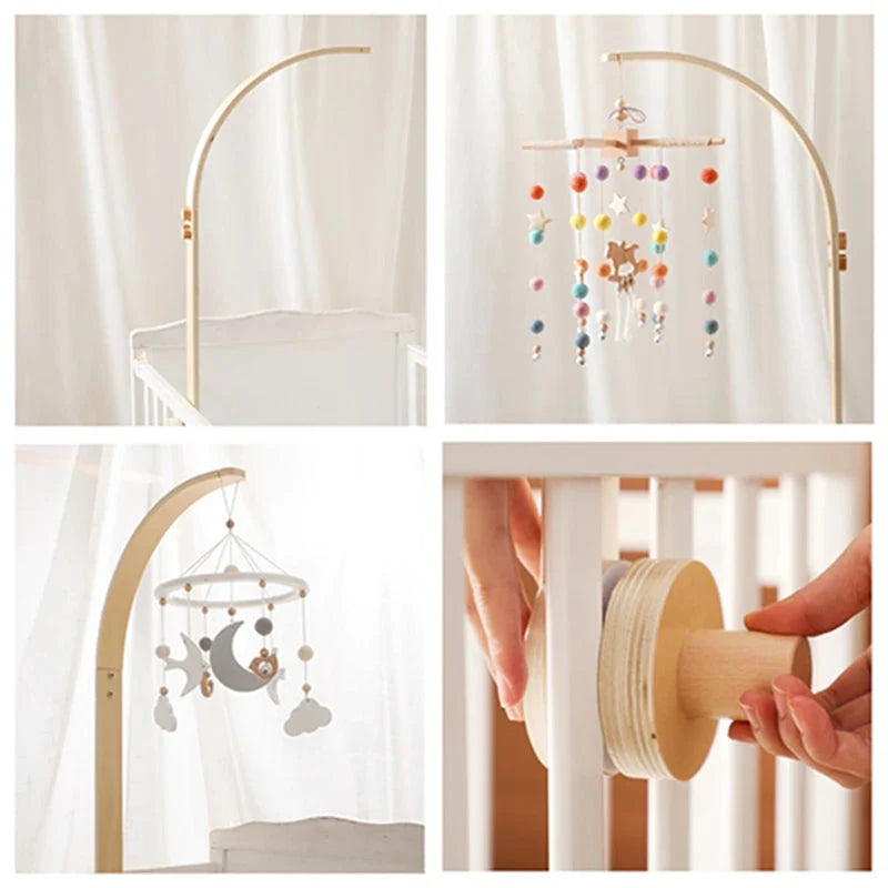 Baby Wooden Bed Bell Bracket Mobile Holder