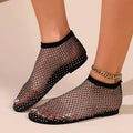 Summer Women's round Toe Flat Bottom Sandals Casual Slip-On Sexy Diamond