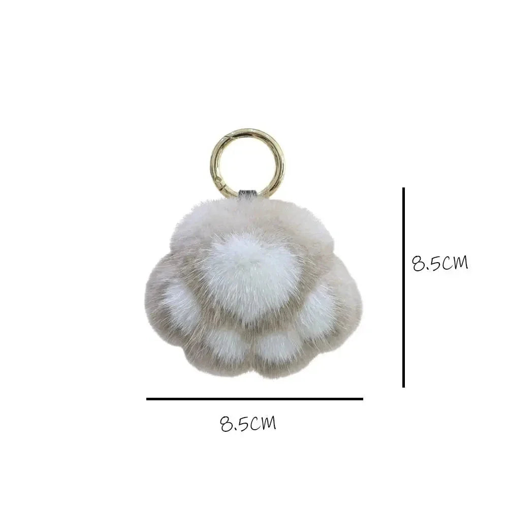 Cat Paw Plush Keychain – Cute Fluffy Faux Fur Pendant for Bags & Keys