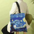 Van Gogh Canvas Bag – Starry Night & Sunflower Oil Painting Handbag