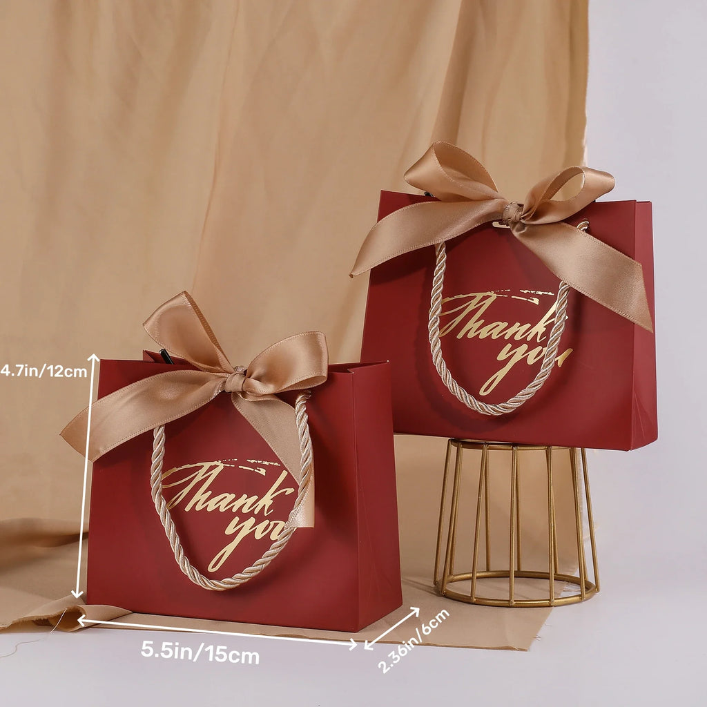 20/50 Pack Small Thank You Gift Bags Bulk Wedding Gift Bags for Guests Mini Gift Paper Bags With Handles for Wedding Baby Shower