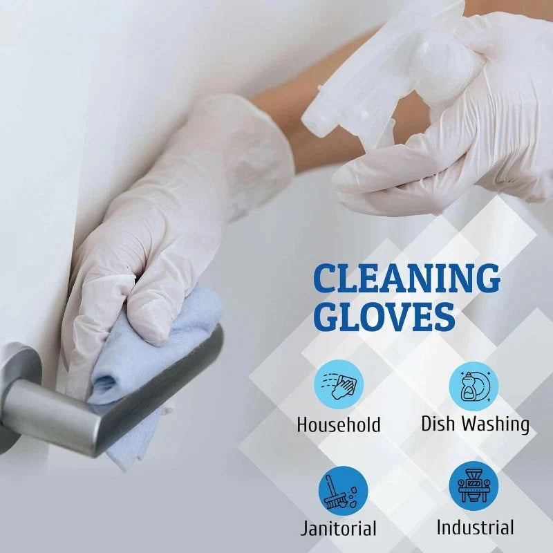 White Nitrile Disposable Gloves – Powder-Free, Latex-Free Household Use