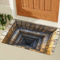 2D Optical Illusion Doormat - non-slip rubber backing, easy to clean and durable, suitable for indoor/outdoor use