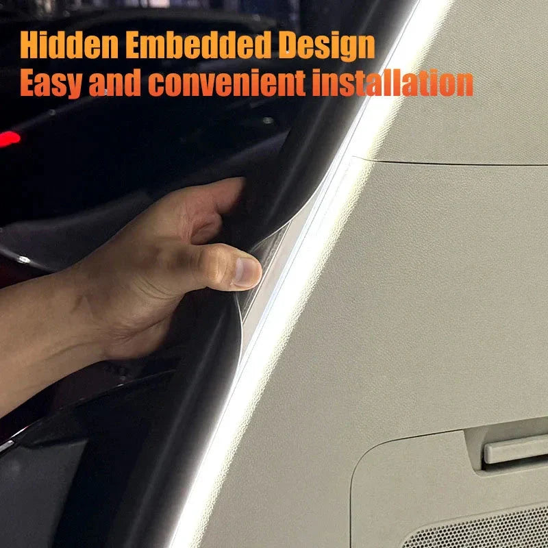 LED Car Trunk Light Strip Automatic On/Off Sensor Ambient Light Bar Waterproof Concealed Installation for Auto Decor Accessories