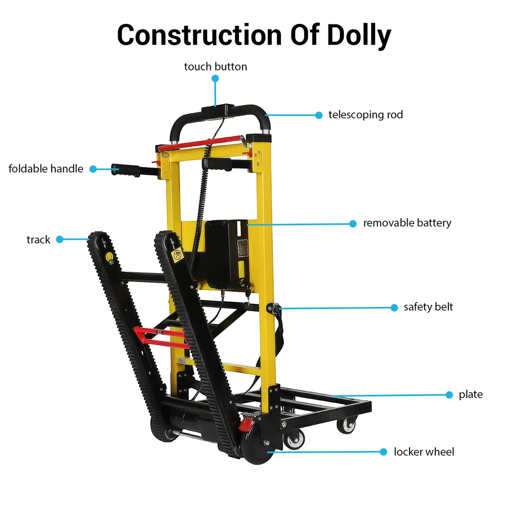 Electric Stair Climbing Hand Trucks 440-880lb Capacity Aluminum Stair Climber Dolly Moving Heavy for Moving Furniture Logistics