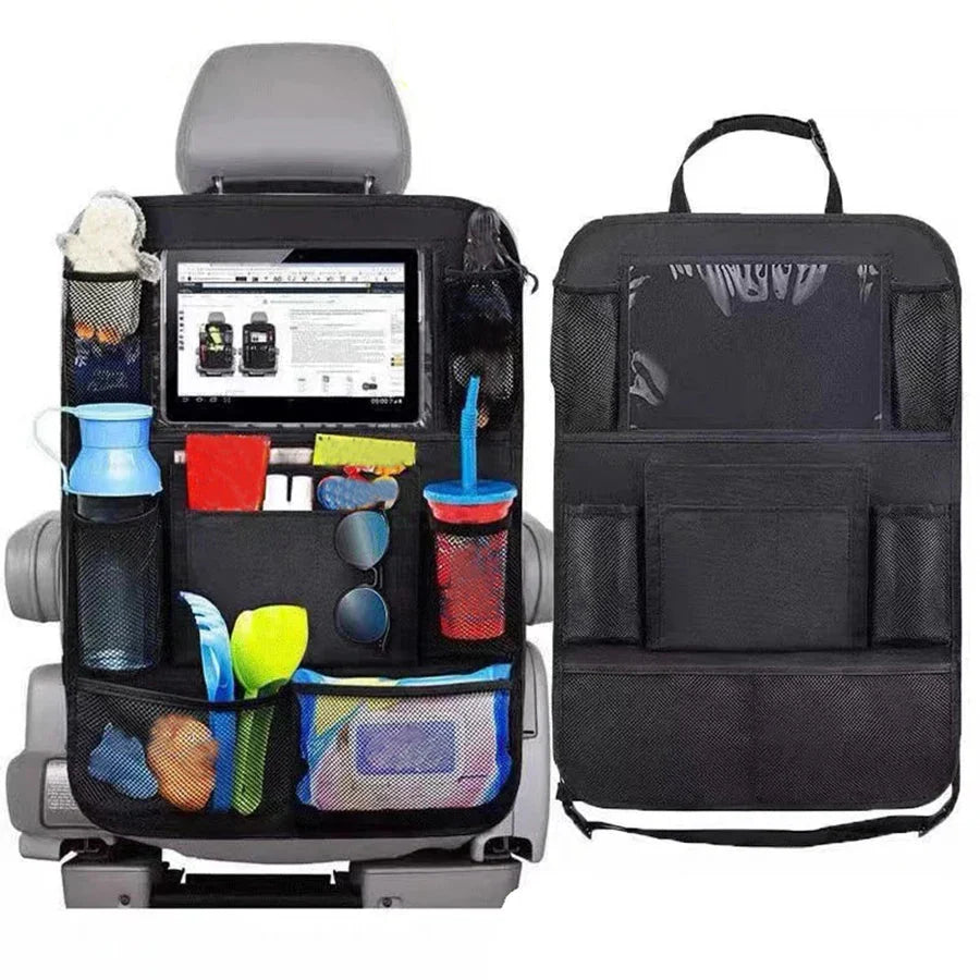 Black Multi-Grid Car Seat Back Storage Bag Organizer