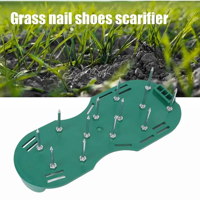 Lawn Aerator Shoes for Grass Layer with Spiked Bottom Spring Base Adjustable Strap with Hook Loop Strap for Yard Lawn Garden Use