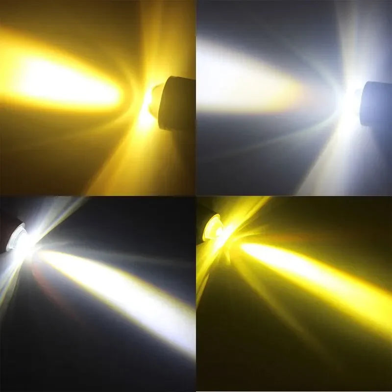 1PC H4 LED Motorcycle Headlight H6 BA20D P15D CSP Led Lens White Yellow Hi Lo Beam Spotlight Motorbike Scooter Running Lamp