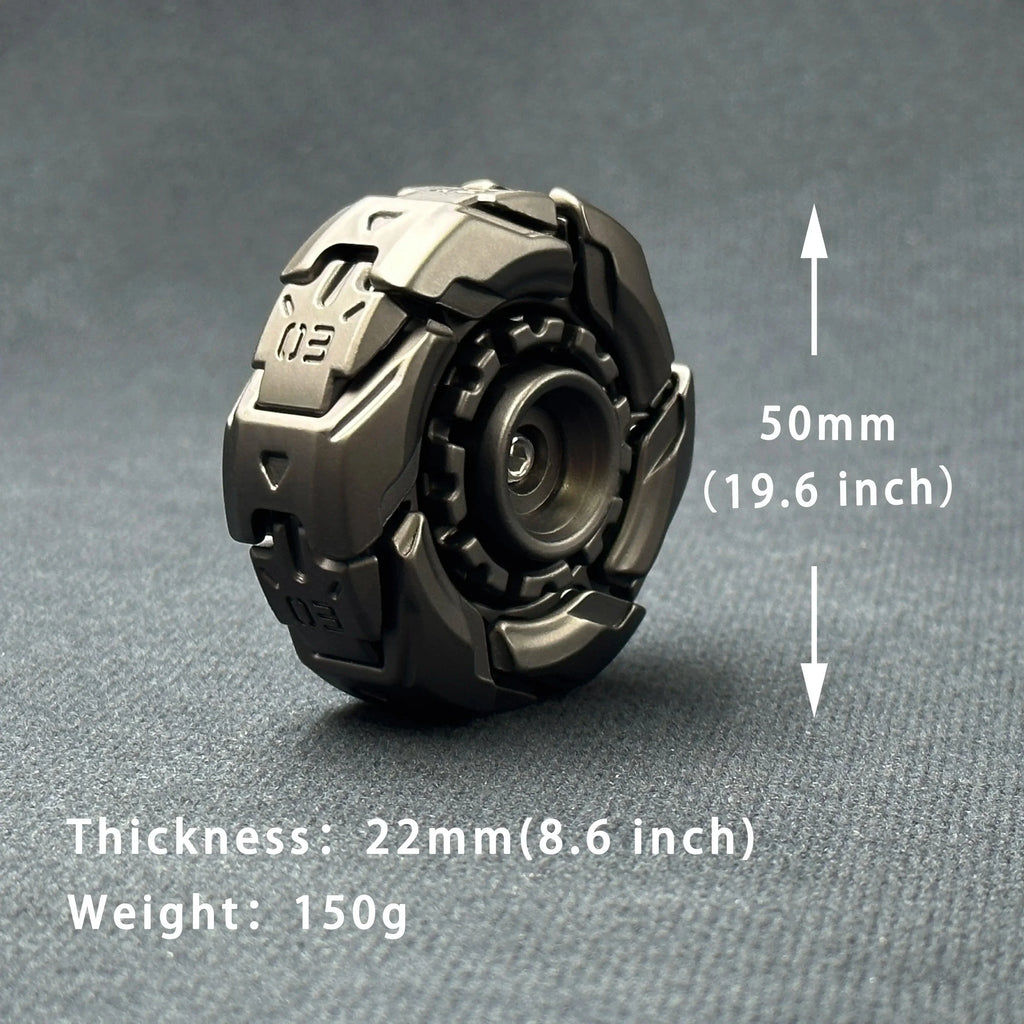EDC Open Armor Metal Spinning Top – Magnetic Fidget Slider Toy for Adults | Stress Relief Spinner with Mecha Design & Smooth Rotation