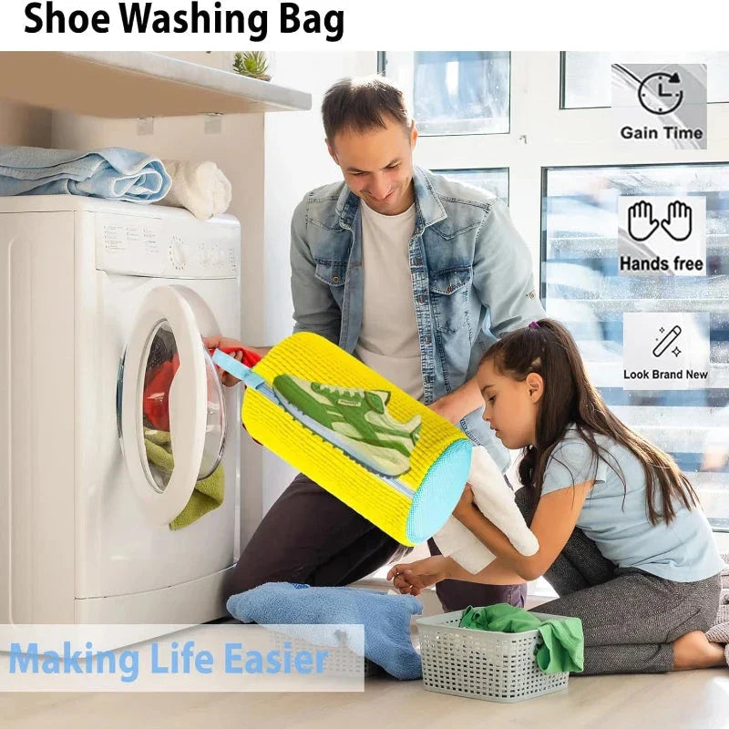 Shoe Washing Machine Bag with Brush Set – Durable Laundry Cleaner (1–4PCS)