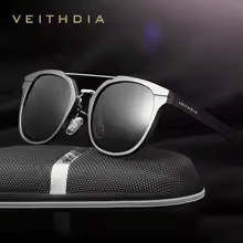 Luxury Elegent Aluminium Magnesium Sunglasses Retro Steampunk Round glasses Polarized Sun glasses for Women and Men  With UV400 Protection