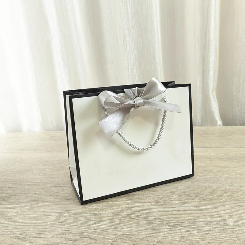 10 Pcs Custom Logo Gift Bag Packaging Box For Small Businesses Valentines Day Paper Bag Favors Boxes Wedding Birthday Flower