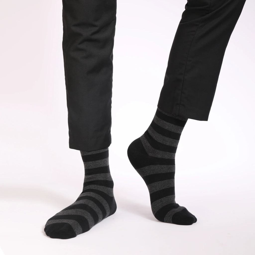 5 Pairs Men's Dress Socks High Quality Combed Cool Breathable Cotton Crew Socks Plus Size