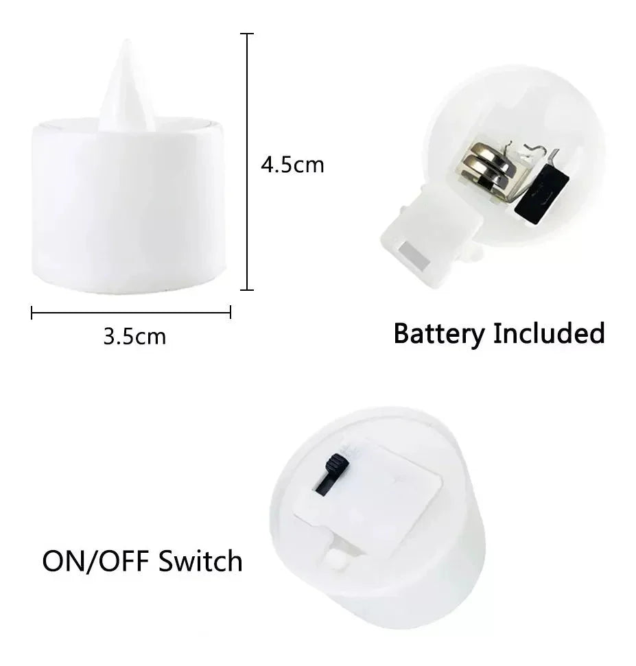 1/6/12Pcs Flameless LED Tea Light Candles – Battery-Powered, Safe, and Reusable for Weddings, Parties, and Home Décor
