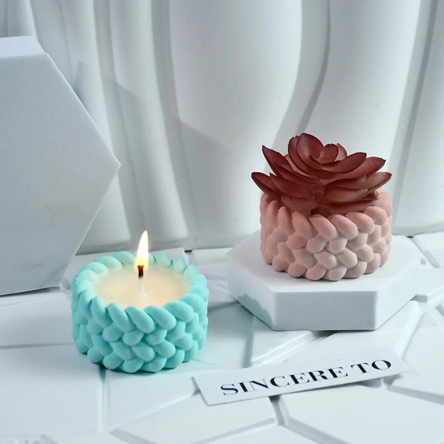 Hemp Rope Candle Cup Silicone Mold – DIY Succulent Pot, Cement, Resin & Gypsum Craft Mold for Home Décor & Storage Boxes
