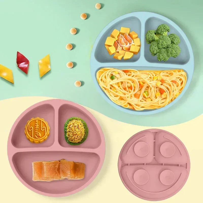 Food Grade Silicone Baby Feeding Dish Set Suction Plate Cup