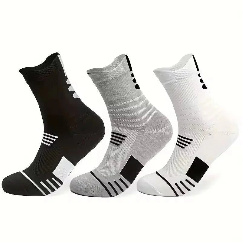 10PCS Men’s Mid-Calf Cotton Socks – Solid Color, Versatile for All Seasons