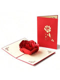 3D Pop-Up Happy Birthday Rose Card - Perfect for Anniversaries, Mother's Day, Weddings - Greeting Women,Youngsters with Envelope