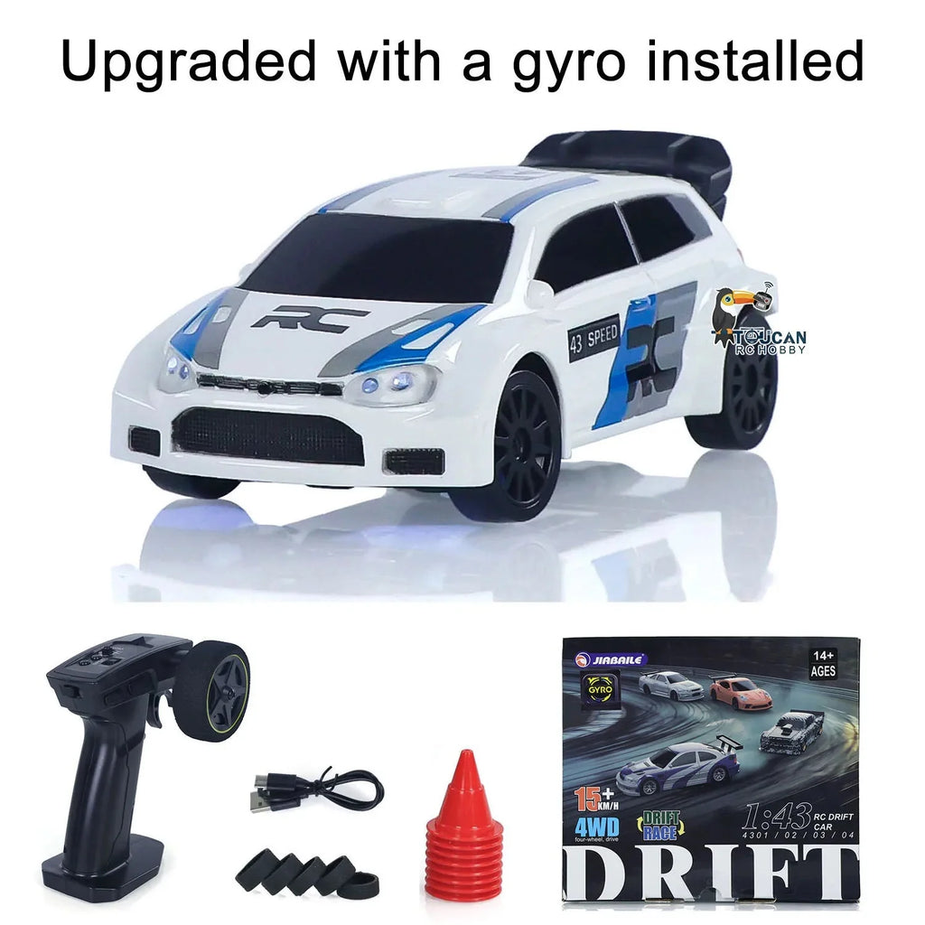 New RC Drift Car Upgraded Gyro 1/43 Racing RTR 4WD Four-wheel Drive High Speed Radio Control Model 2.4g Drift Race Car Mini Gift