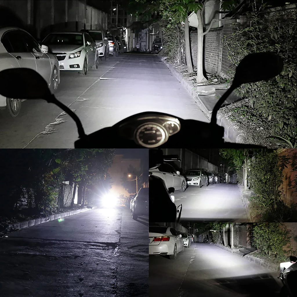 2PCS 6 LED Motorcycle Headlight Waterproof Scooters Spotlight Car Auxiliary Lamp Fog Bulb Work Lights white Universal 12v
